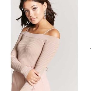 Stunning off the shoulder biege top
